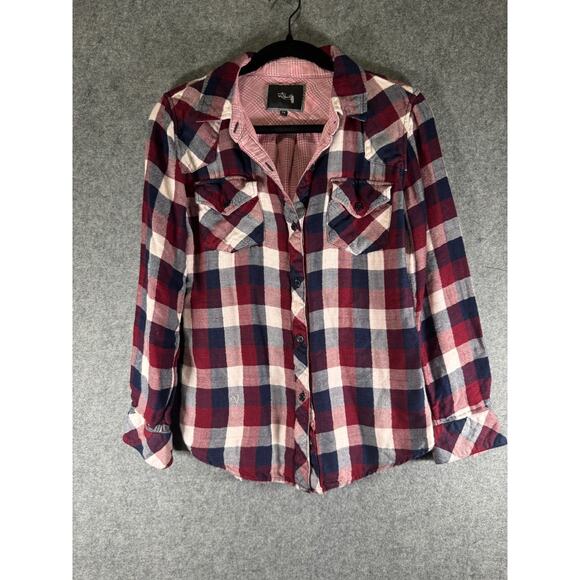 Rails Shirt Women XS Red Long Sleeve plaid Button Front Flannel Casual - Picture 1 of 7